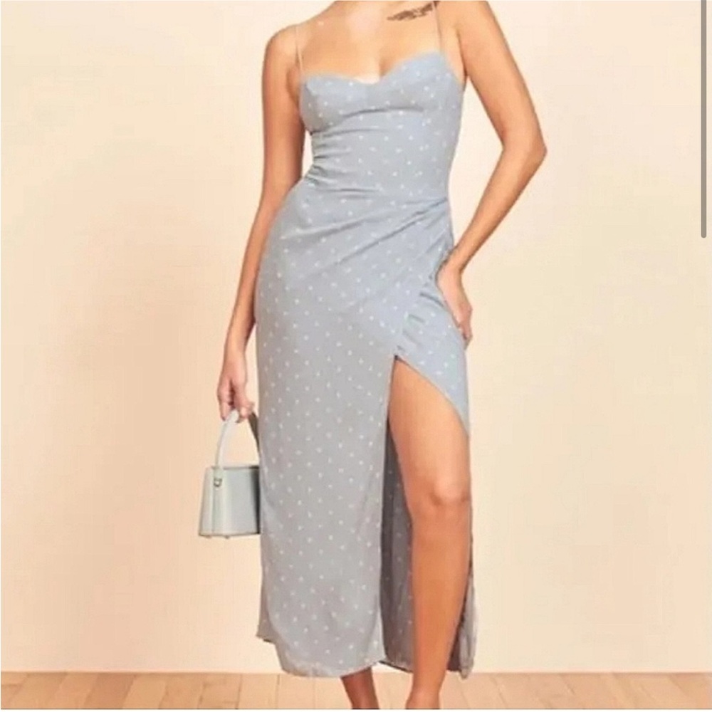 Reformation Kourtney Midi Dress in Dewdrop